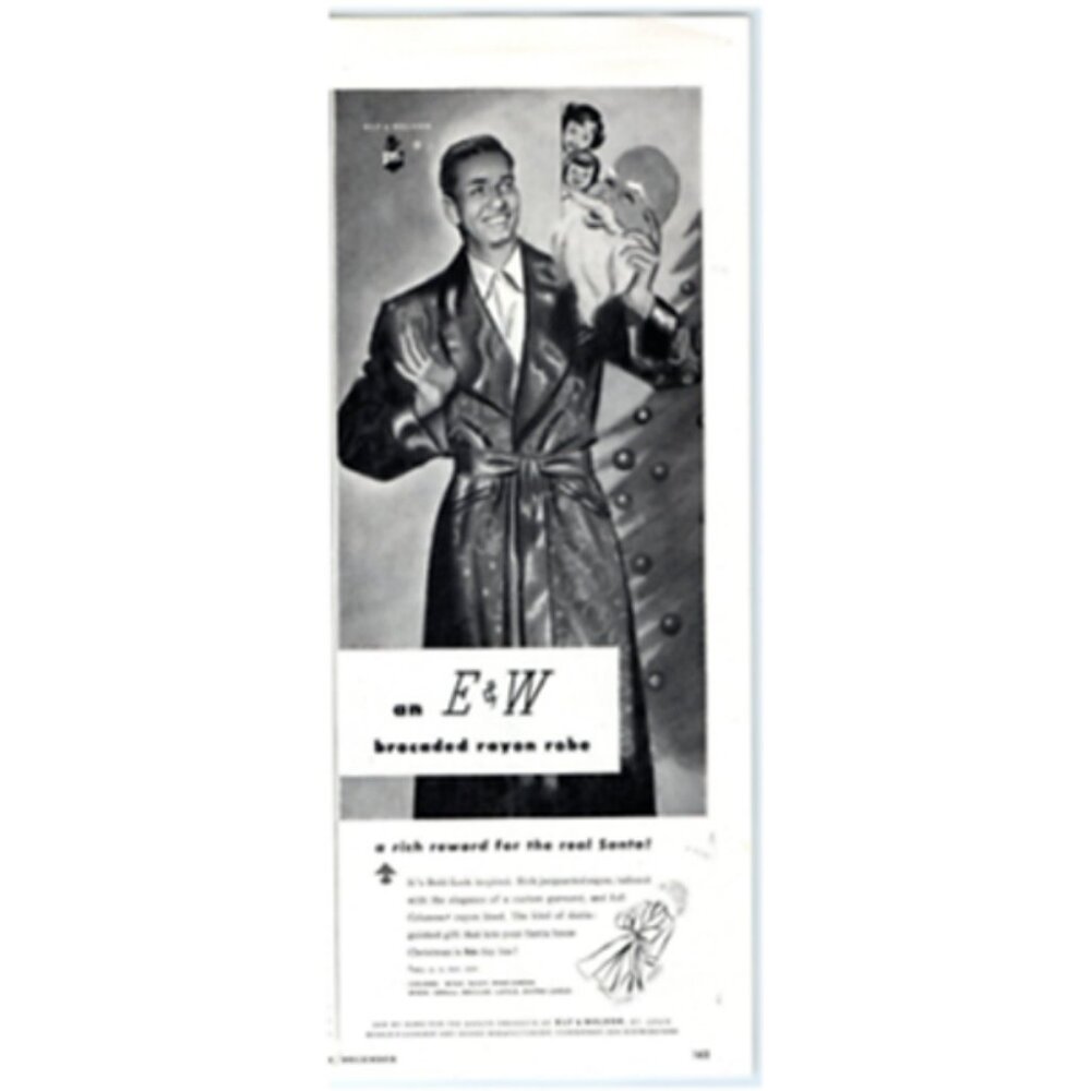 1948 Print Ad Ely & Walker E&W Brocade Rayon Robe Rich Reward For The Real Santa
